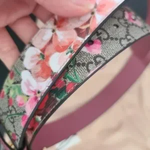Gucci Pink Floral Belt with Gold Double G Buckle s-l400.jpg main image 4